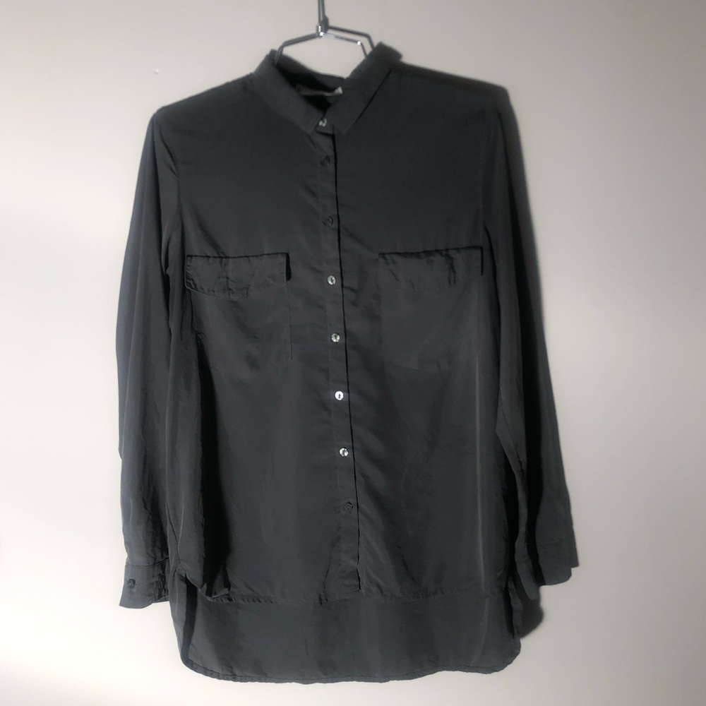 Mango Oxford button down in army green